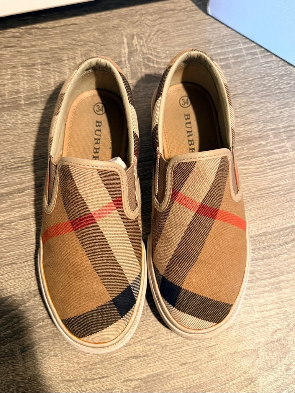 Burberry plaid kids shoes